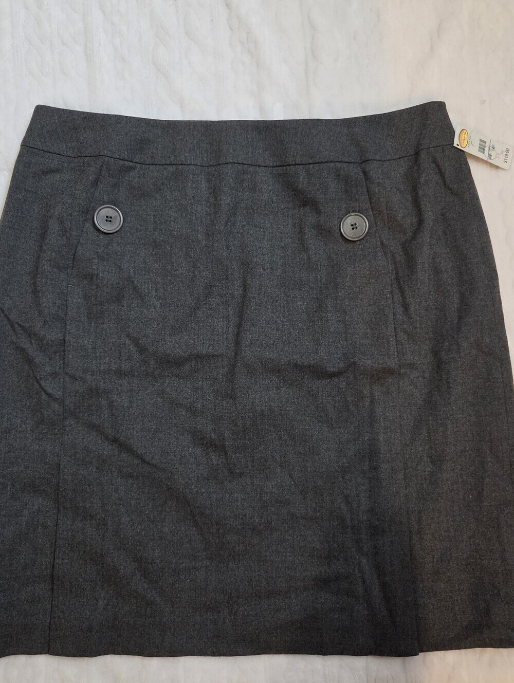 Nwt Talbots Gray Wool Pencil Skirt With Button Detail Workwear Officesiren | 14